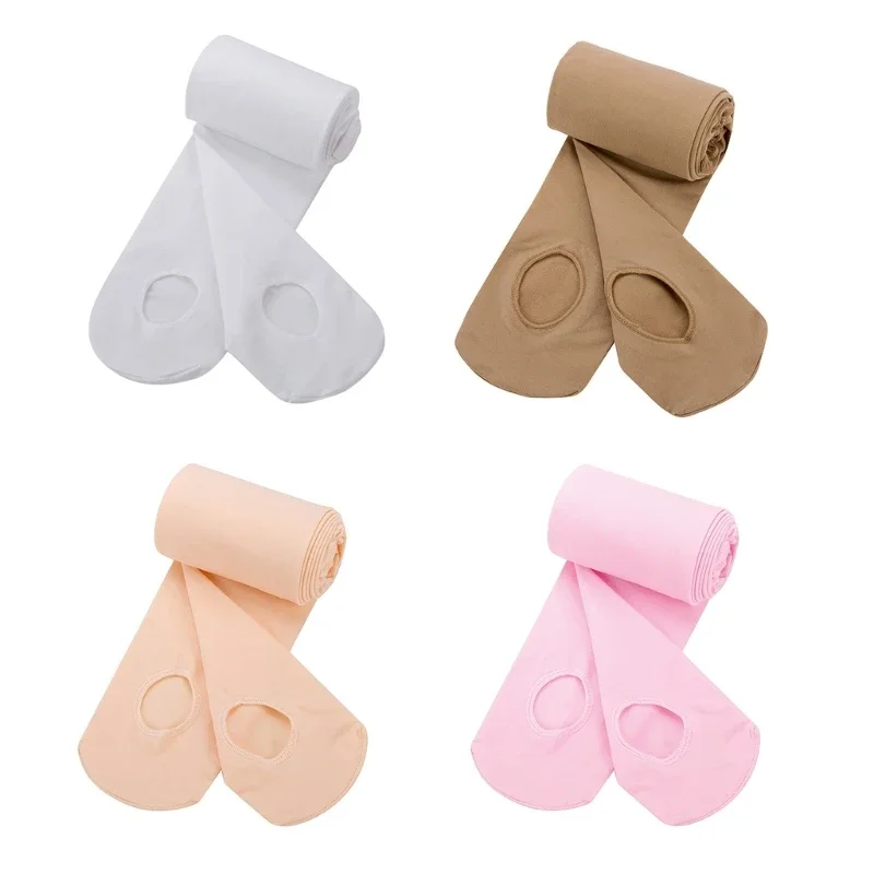 School Kids Girls Transition Ballet Tights Ultra-Soft Comfortable Opaque Convertible Baby Dance Pantyhose Stocking With The Hole