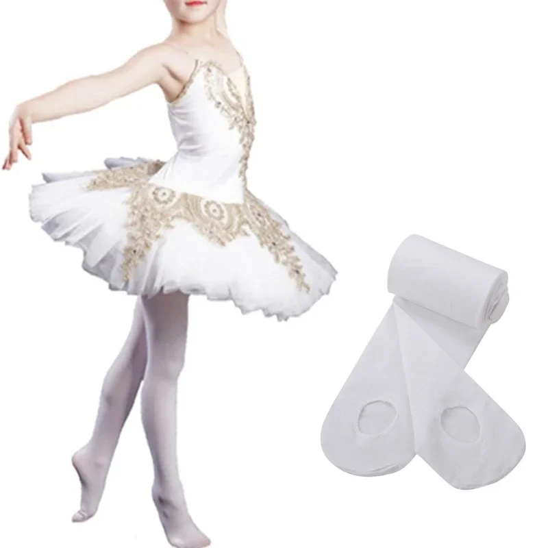 School Kids Girls Transition Ballet Tights Ultra-Soft Comfortable Opaque Convertible Baby Dance Pantyhose Stocking With The Hole