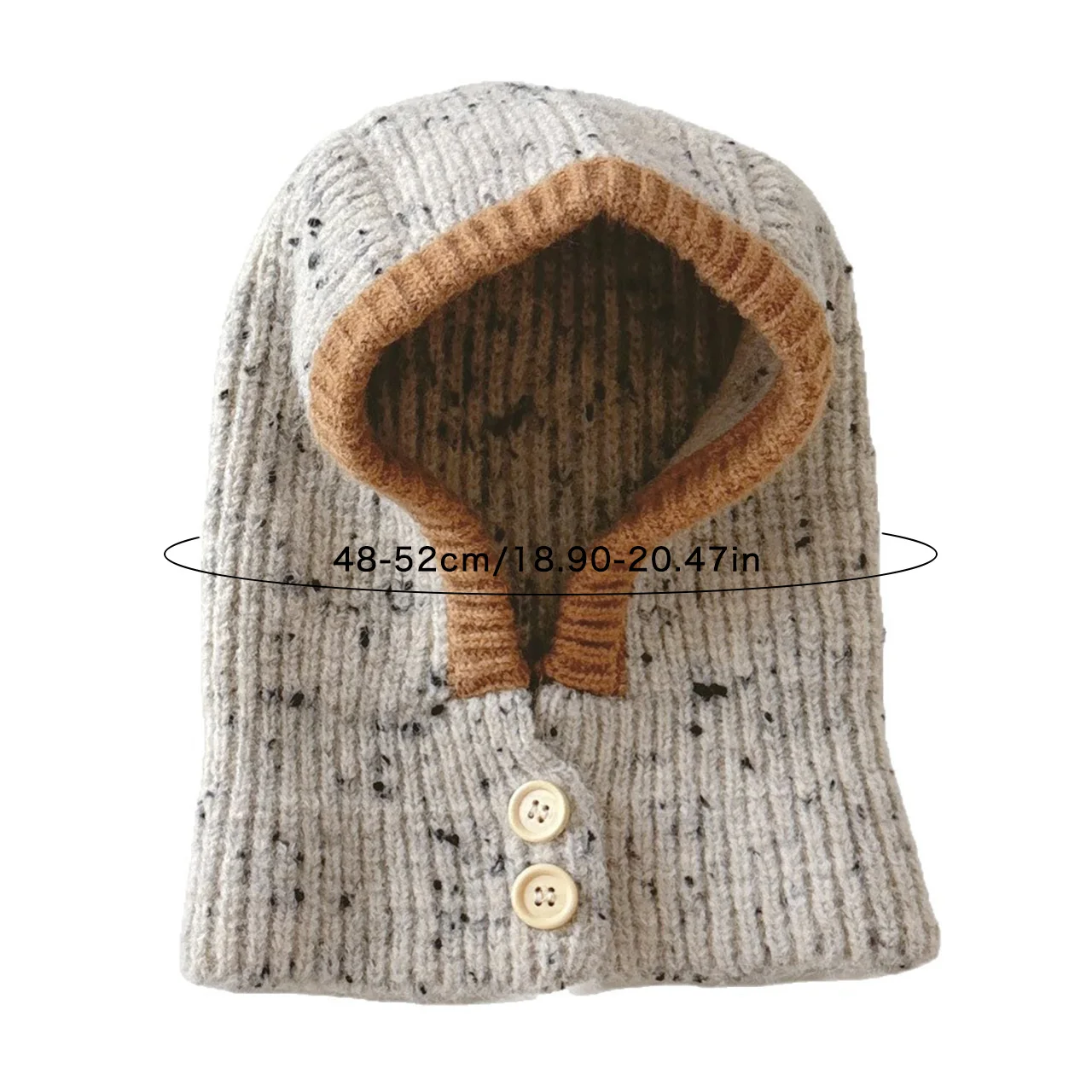 Kids Boys Girls Cold-proof One Piece Scarf Cap Winter Warm Solid Color Knitted Hood Beanie Boys Girls Balaclava Hat