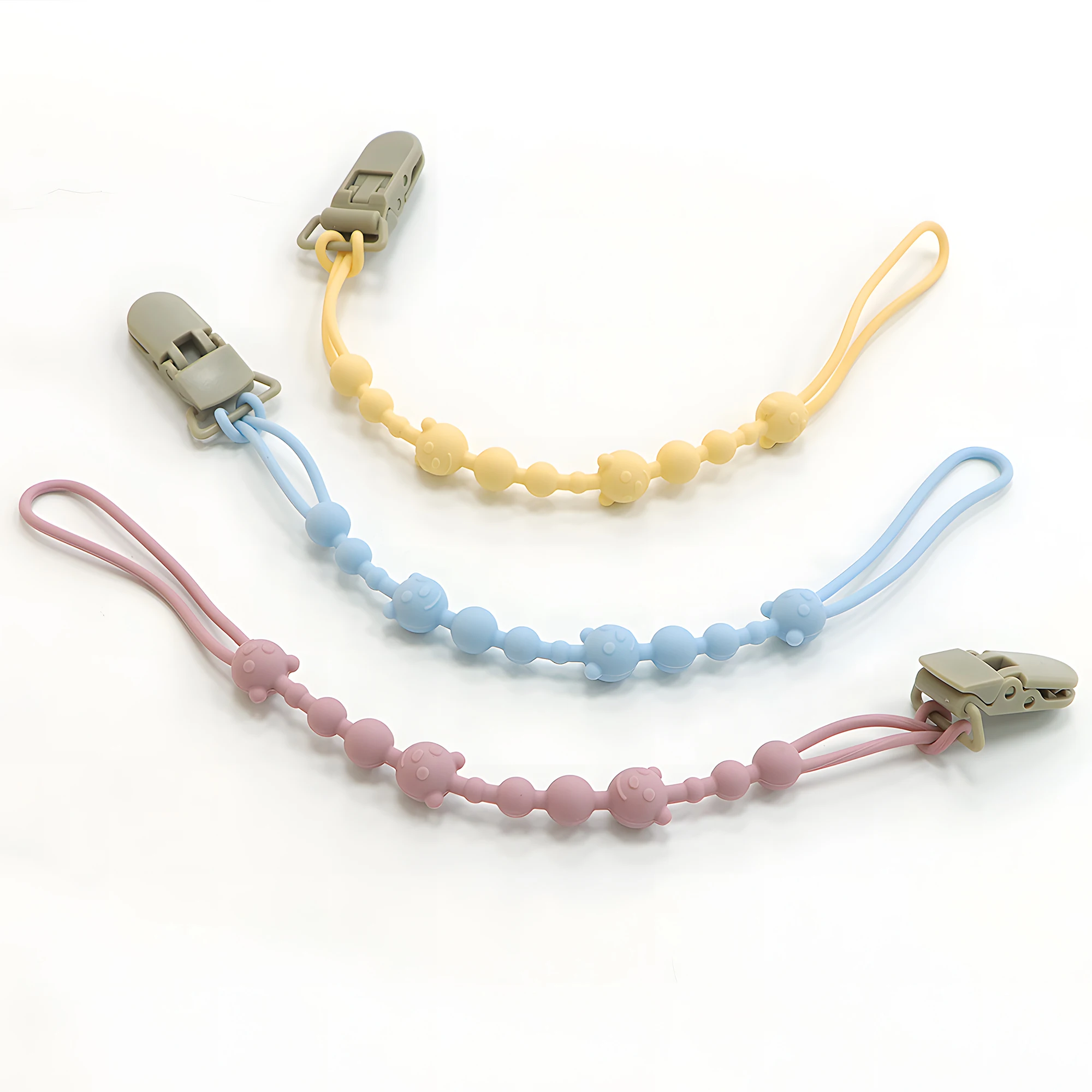 Soothing Pacifier Anti-chain Baby Stroller Teether Anti-loss Chain Baby Silicone Pacifier Clip Toy Biting Glue Lanyard