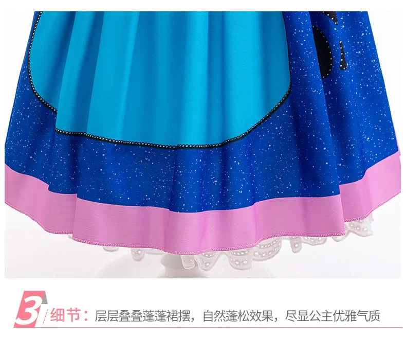 Cartoon Cute Movie Stittch Dress for Girls Role Playing Costume Stage Performance Halloween Carnival Children's Dress Up Gifts