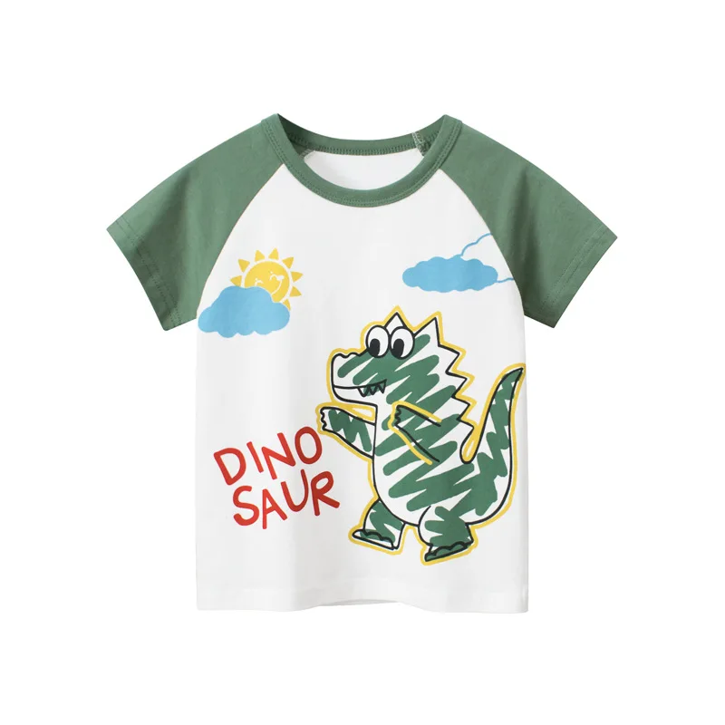 Children Short Sleeve T-shirts Korean Version Kids Clothing Boy Baby Cotton Tees 2-9 Years Summer Cartoon Tops