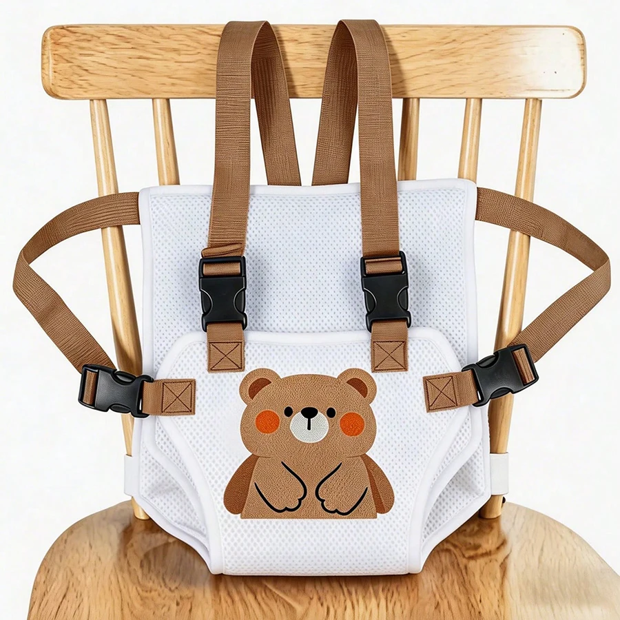 1Pc Baby Cartoon Dining Chair Strap with Mesh Design, Lightweight and Easy to Carry, Portable Baby Feeding Harness, Safety Seat Strap, the Perfect Gift for Your Baby!