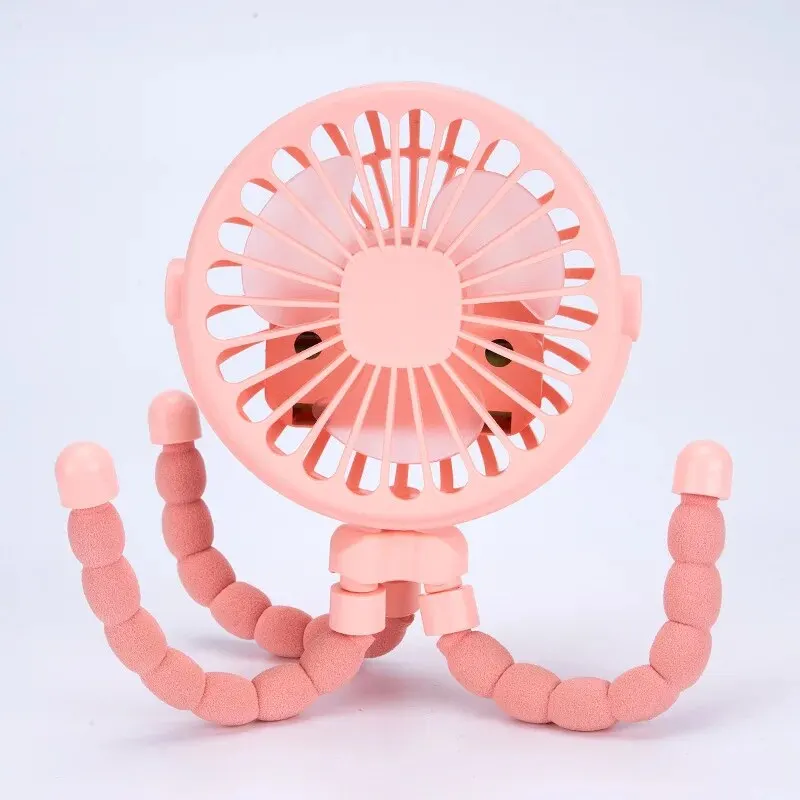 Multi Functional Student Baby Stroller Portable USB Rechargeable Lithium Battery Octopus Mini Fan