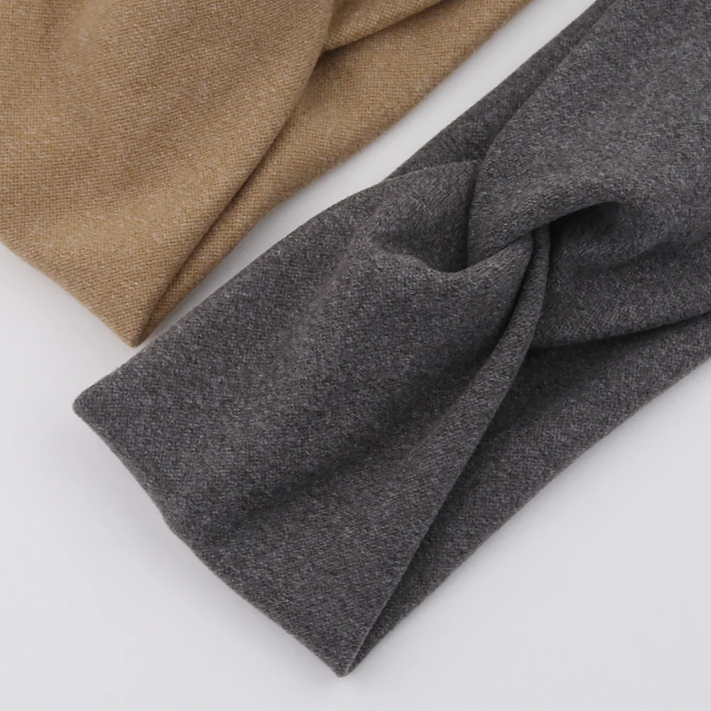 5Pcs/Lot Solid Twist Baby Girls Headbands Cashmere Handmade Elastic Hairbands Autumn Winter Headwraps Infant Fashion Headwear