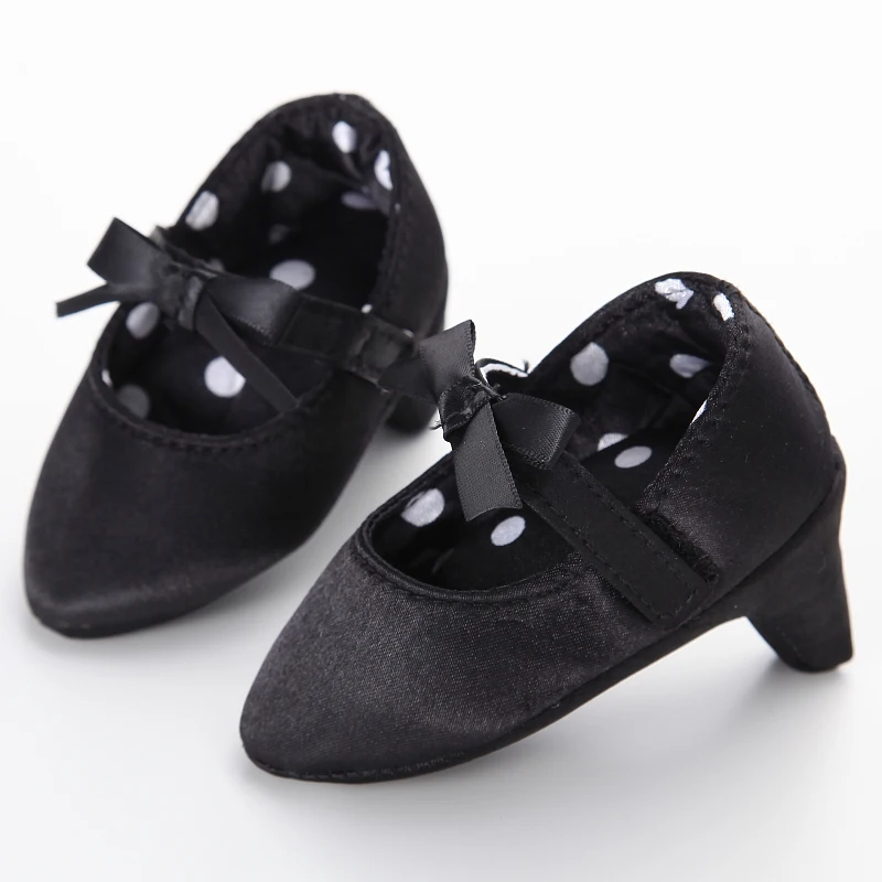0-12M Baby Girls Diamond Bow Princess Dress Shoes Soft Sole Infant Pre-Walker Footwear