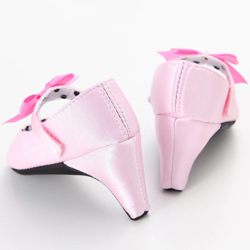 0-12M Baby Girls Diamond Bow Princess Dress Shoes Soft Sole Infant Pre-Walker Footwear