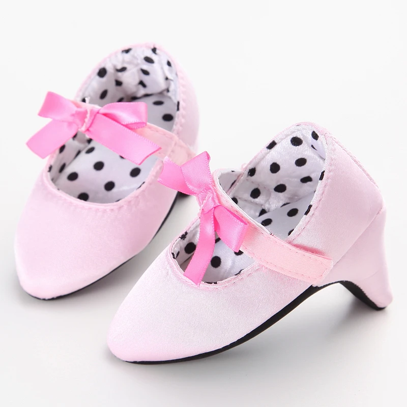 0-12M Baby Girls Diamond Bow Princess Dress Shoes Soft Sole Infant Pre-Walker Footwear
