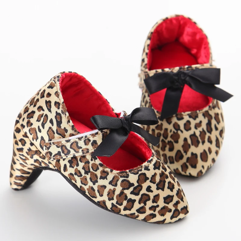 0-12M Baby Girls Diamond Bow Princess Dress Shoes Soft Sole Infant Pre-Walker Footwear