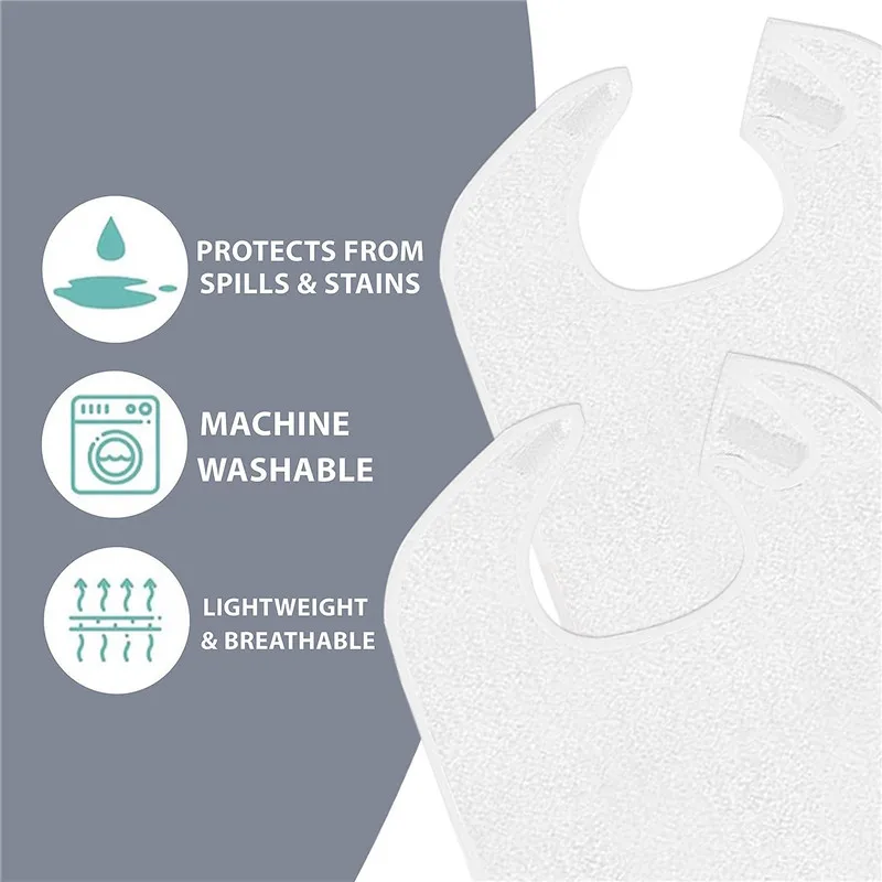 Adult Bibs Apron Bib for Men and Women Suitable for Seniors Stain Resistant Diet Cloth Waterproof Adult Mealtime Bib Cloth