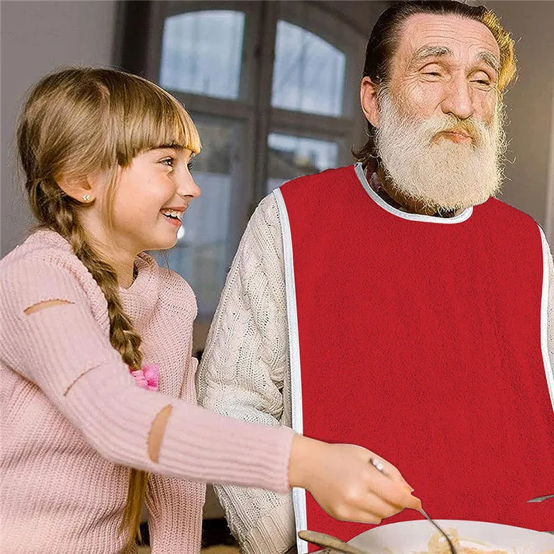 Adult Bibs Apron Bib for Men and Women Suitable for Seniors Stain Resistant Diet Cloth Waterproof Adult Mealtime Bib Cloth