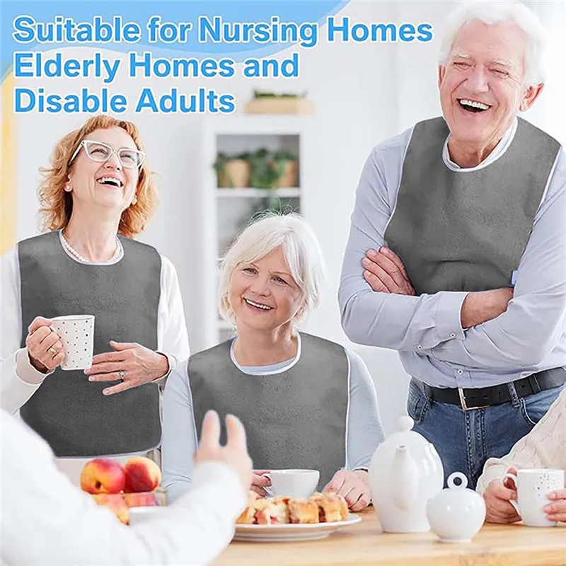 Adult Bibs Apron Bib for Men and Women Suitable for Seniors Stain Resistant Diet Cloth Waterproof Adult Mealtime Bib Cloth