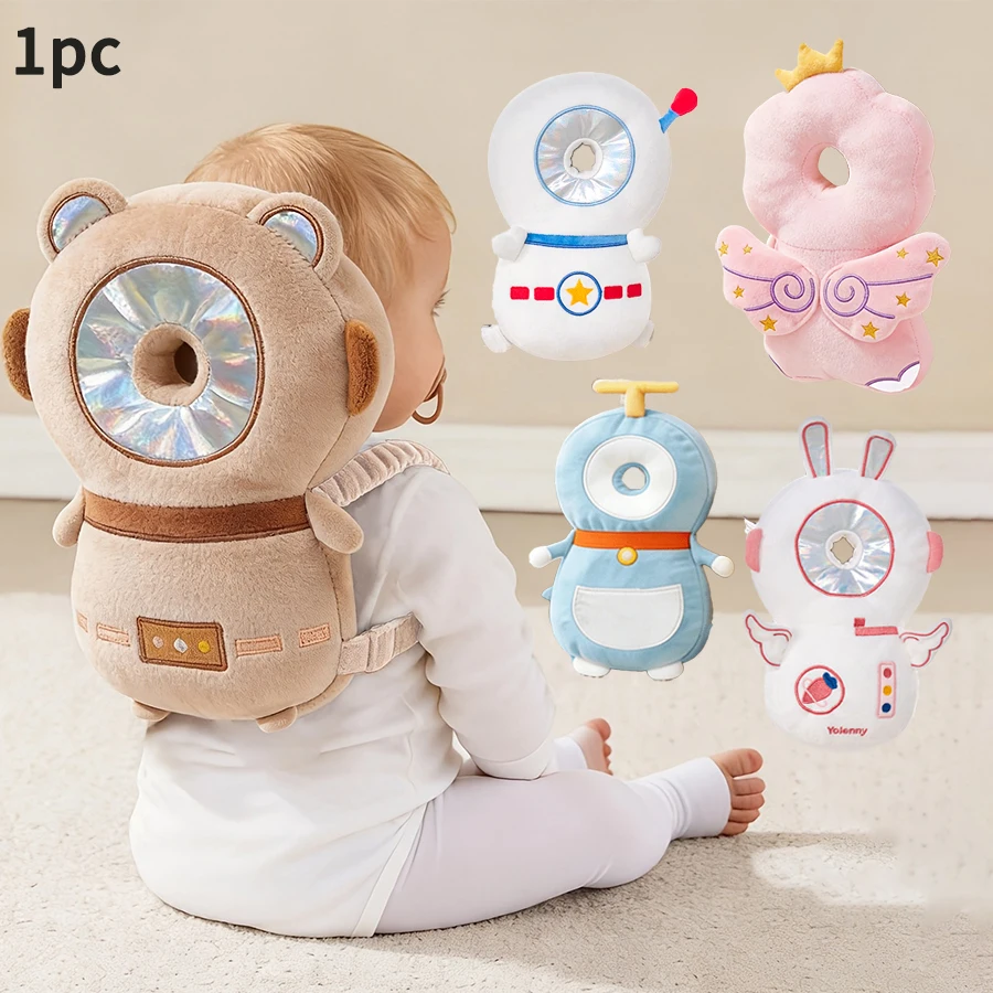 1Pc Baby Head Protection Pillow - Protective Backpack, Anti-Fall Head Pillow, Adjustable Baby Head Protection Pad, Comfortable, Cute Cartoon Design, Suitable for Baby Walking and Crawling