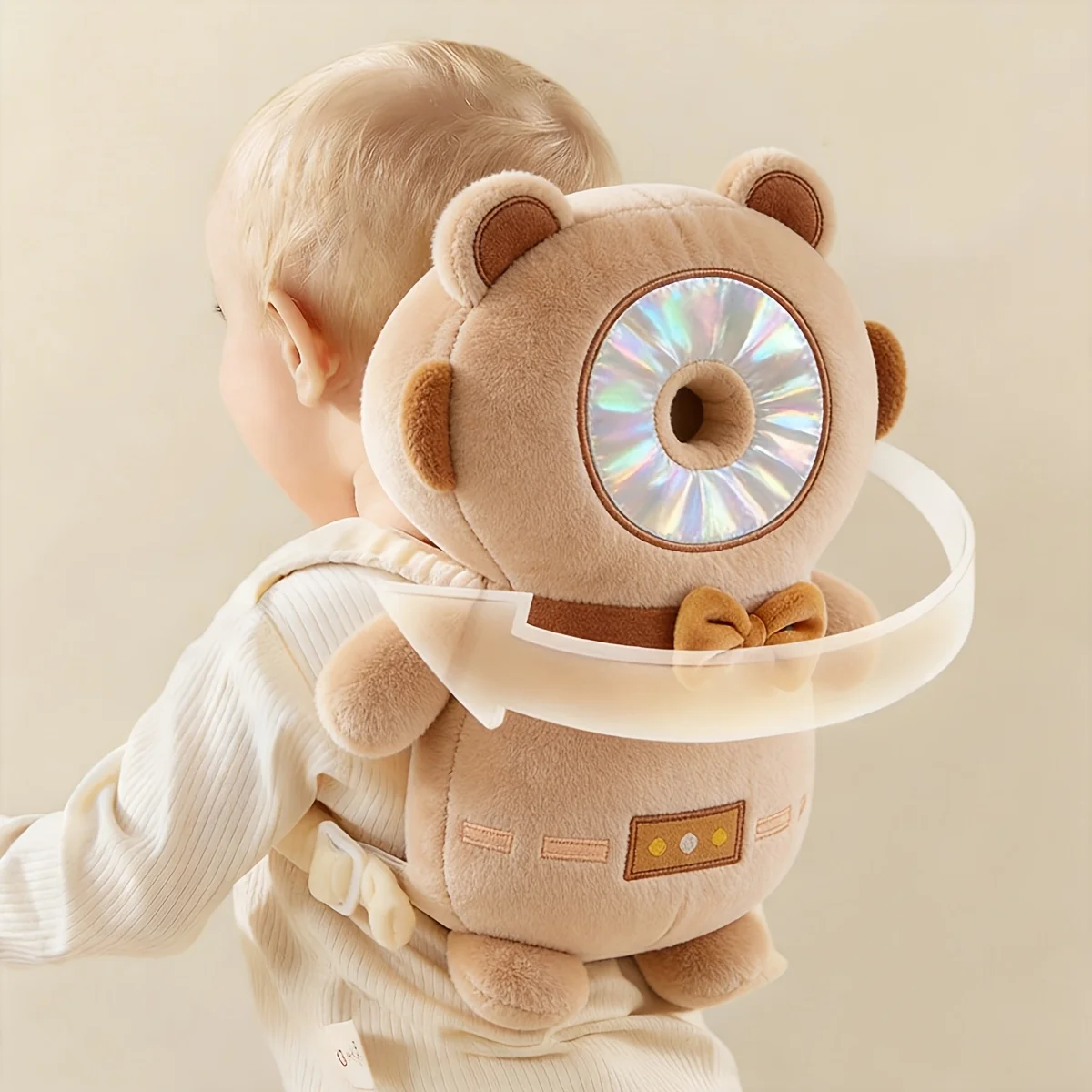 1Pc Baby Head Protection Pillow - Protective Backpack, Anti-Fall Head Pillow, Adjustable Baby Head Protection Pad, Comfortable, Cute Cartoon Design, Suitable for Baby Walking and Crawling