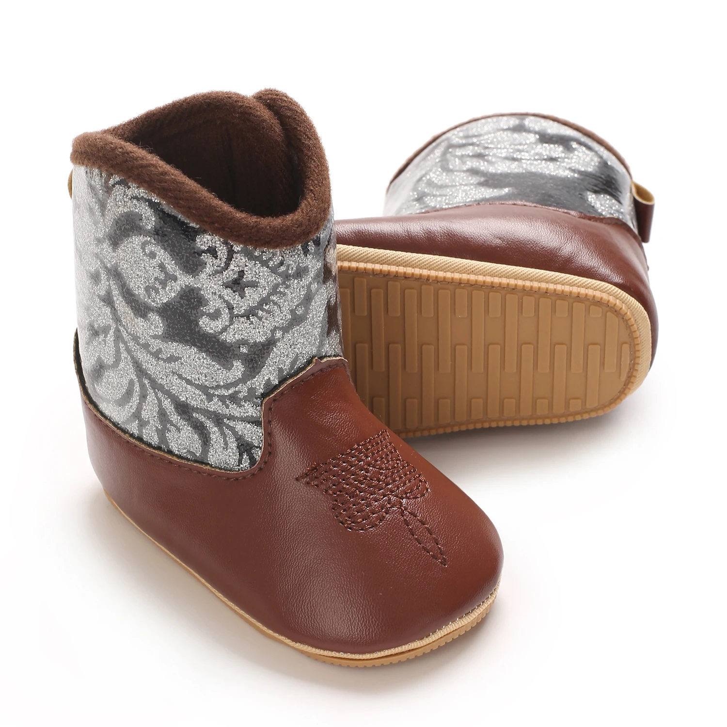 Baby Boys Girls Winter Boots 0-18 Months Western Denim First Walkers Warm Casual Fashion