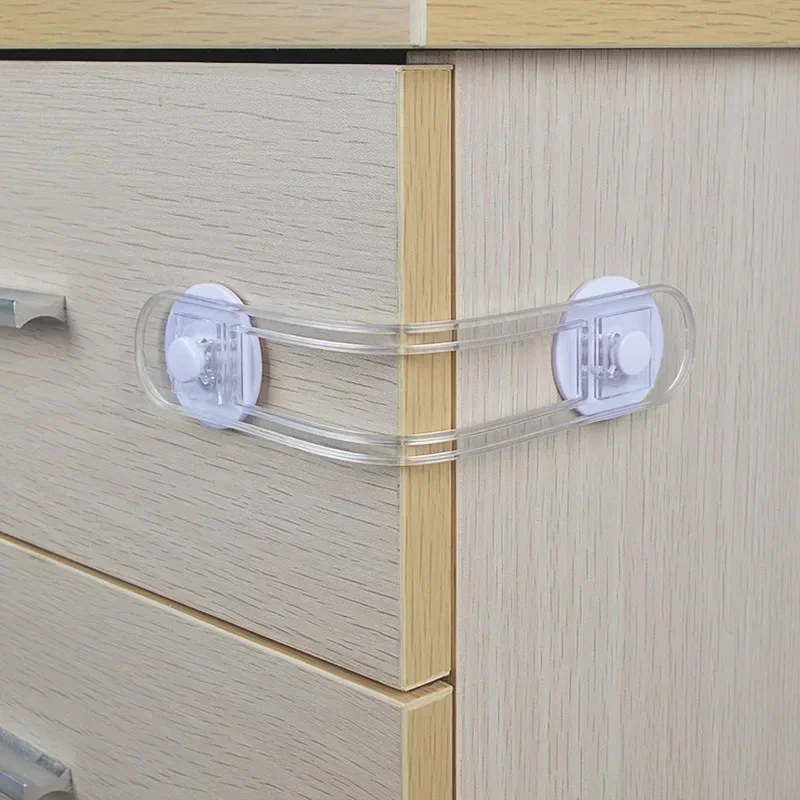3/5pcs Multi-functional Baby Child Safety Lock Drawer Refrigerator LockTransparent Anti-Opening Soft Strap Safety Lock