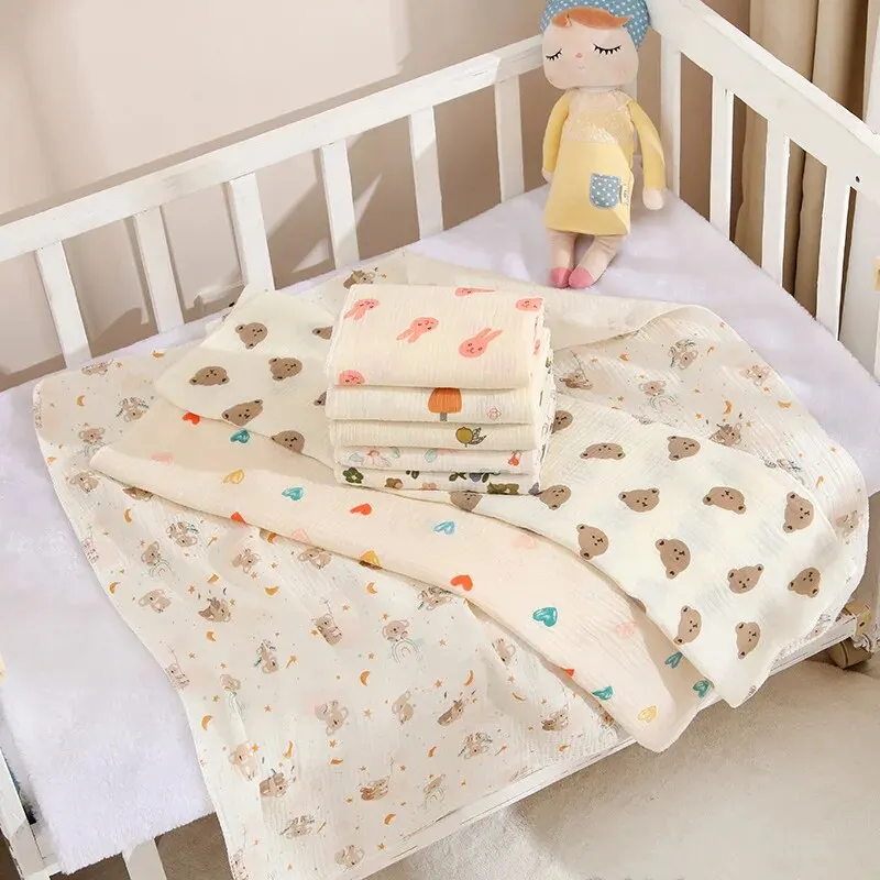 Baby Receive Blanket for Newborn Cotton Muslin Swaddle Blanket Bedding Infant Bath Towel Baby Items Mother Kids