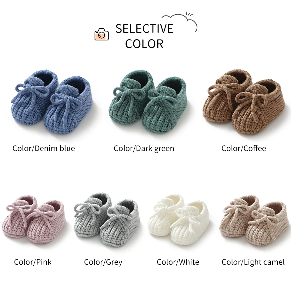 Baby Shoes Knitted Newborn Bed Footwear 0-18M Warm Clothing Accessories Infant Boys Girls First Boots Fashion Solid Toddler Kid