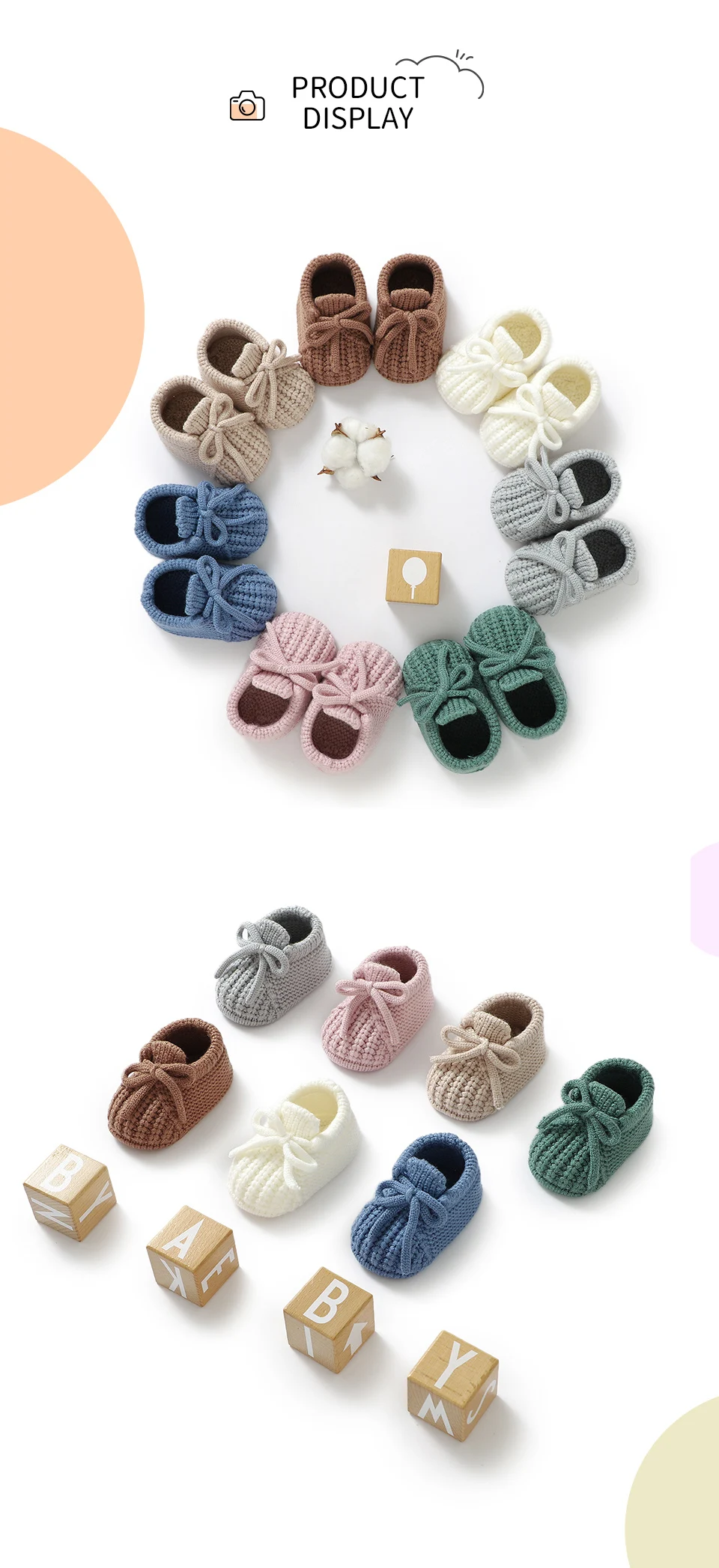 Baby Shoes Knitted Newborn Bed Footwear 0-18M Warm Clothing Accessories Infant Boys Girls First Boots Fashion Solid Toddler Kid