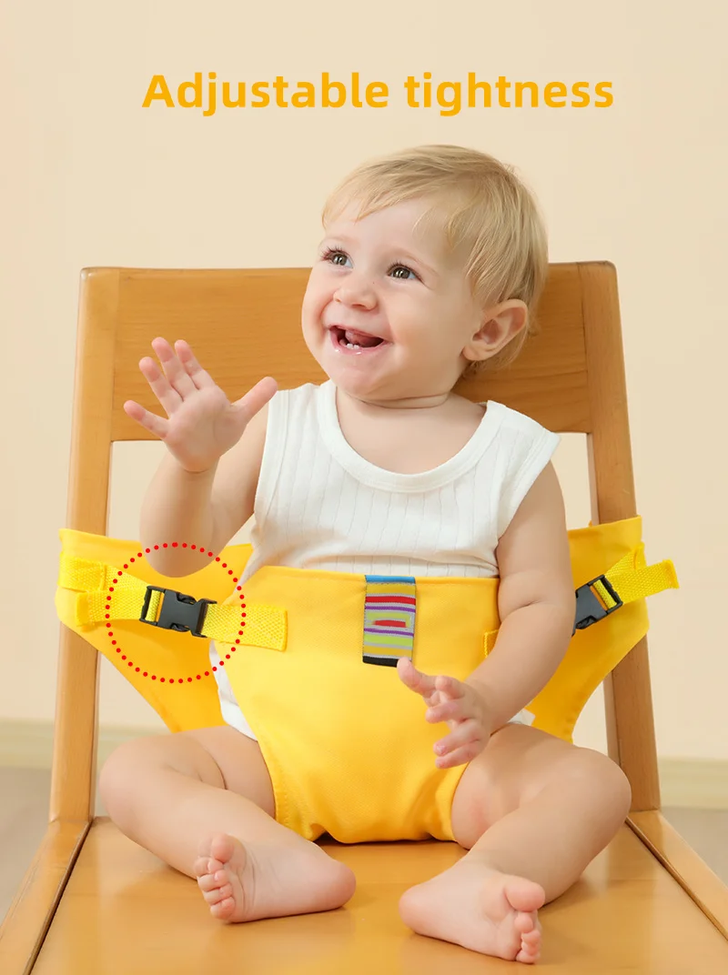 PANGDUBE Toddler Safety Harness Seat Belt Foldable Portable Baby Meal Strap with Fixed Belt for Dining Chair High Chair Travel