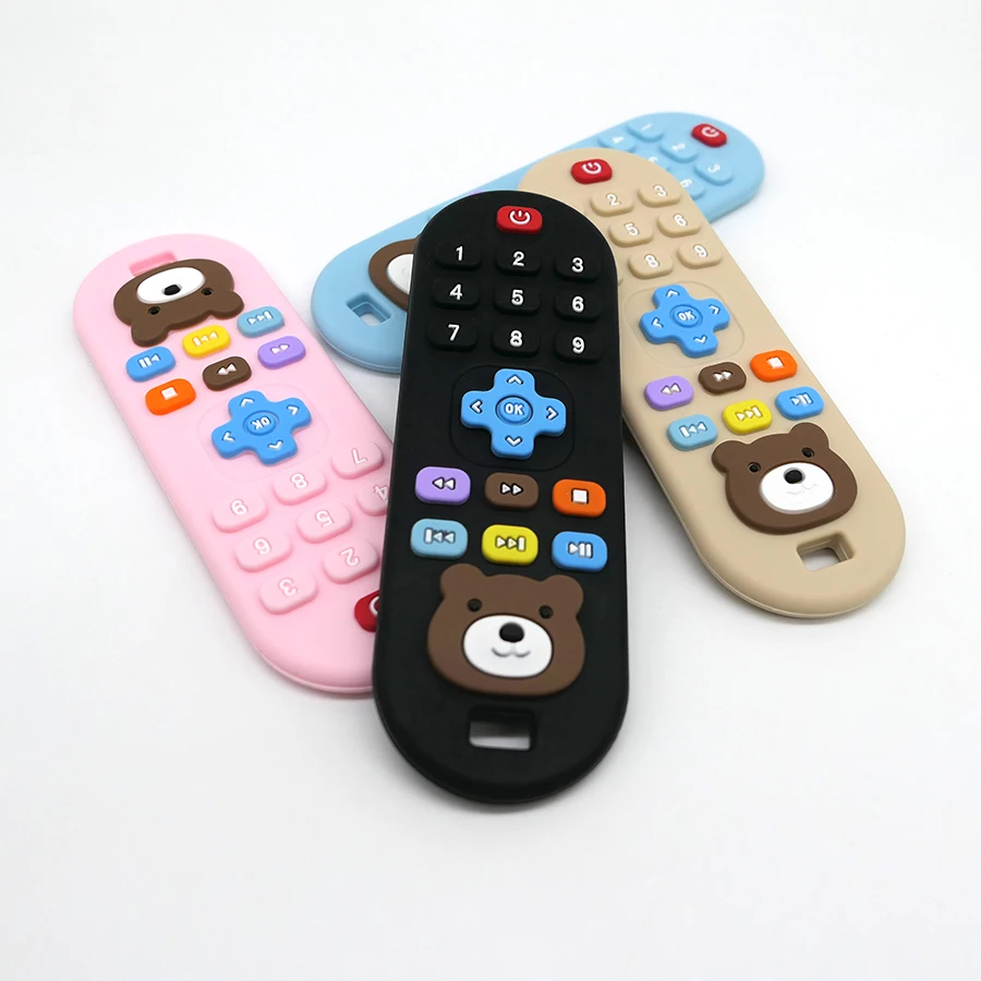 1/4pcs Children's teething remote control silicone material baby teething toys simulation remote control toys teething teether