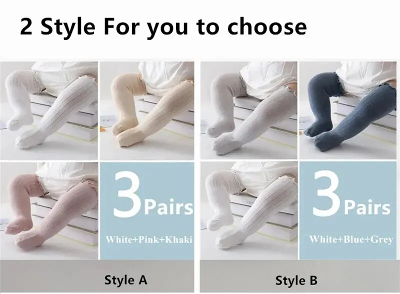 3Pairs/Lot Baby Girls Socks Lace Frilly Solid Cotton Long Knee High Kids Sock Infant Newborn Spring Children Ruffle Cute Socken