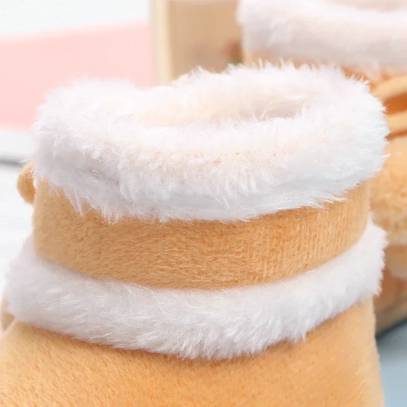 New Fashion Comfortable Shoes Newborn Baby Girls Boys Soft Booties Solid Pompom Snow Boots Infant Toddler Newborn Warming Shoes