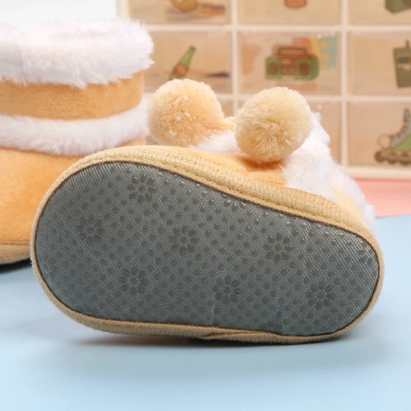 New Fashion Comfortable Shoes Newborn Baby Girls Boys Soft Booties Solid Pompom Snow Boots Infant Toddler Newborn Warming Shoes