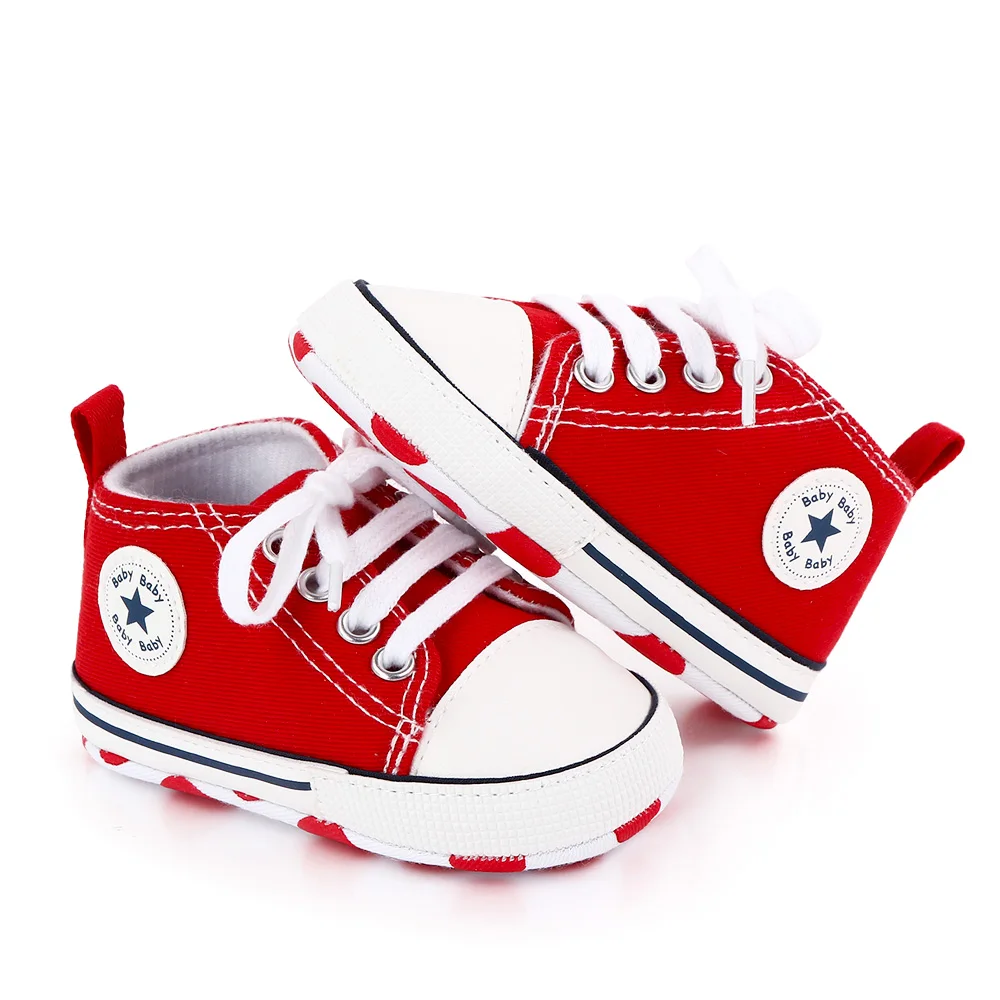 Spring New Baby Shoes Boy and Girl Classic Canvas Casual Sneakers Soft Sole Non-Slip Walking Newborn Toddler Shoes First Walkers