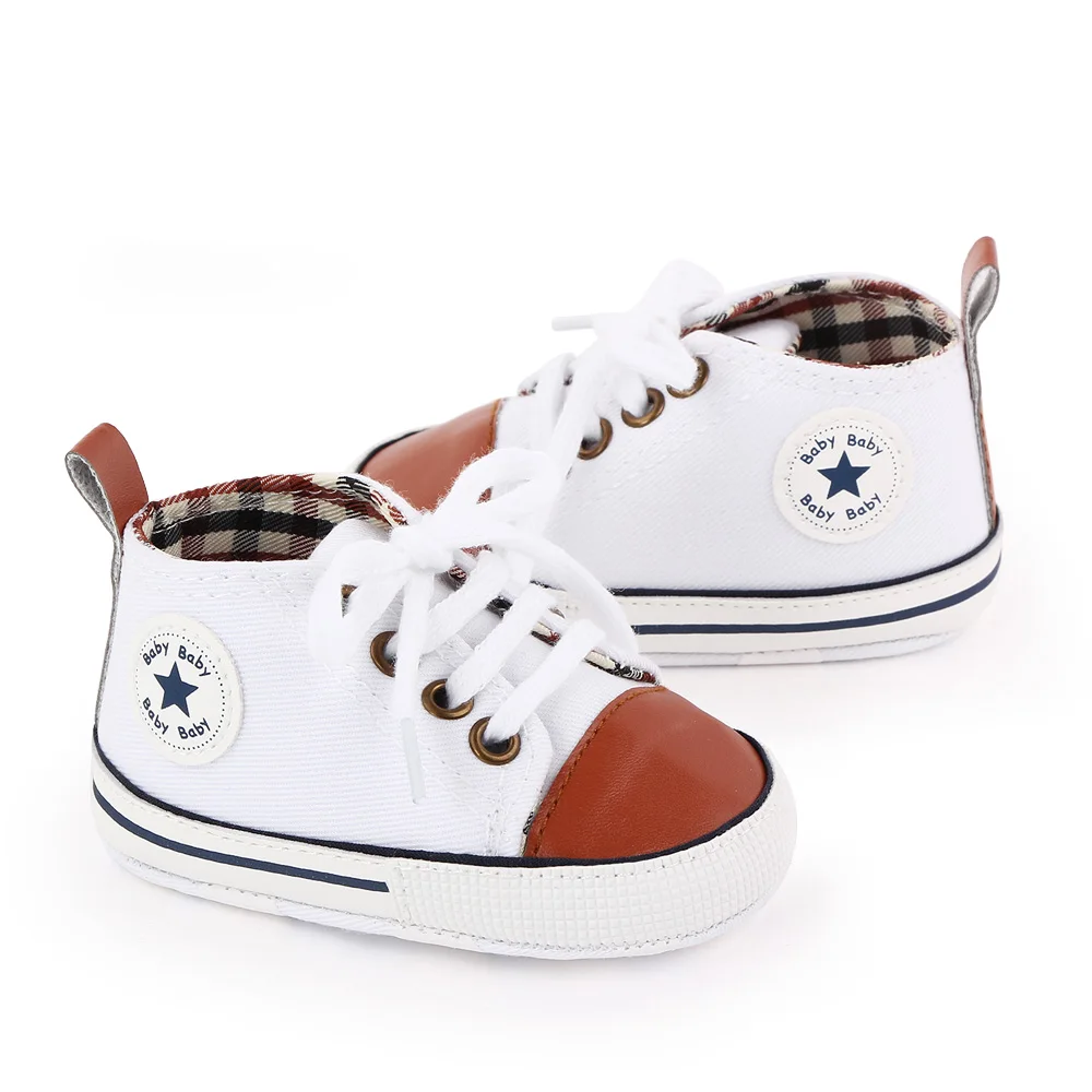 Spring New Baby Shoes Boy and Girl Classic Canvas Casual Sneakers Soft Sole Non-Slip Walking Newborn Toddler Shoes First Walkers