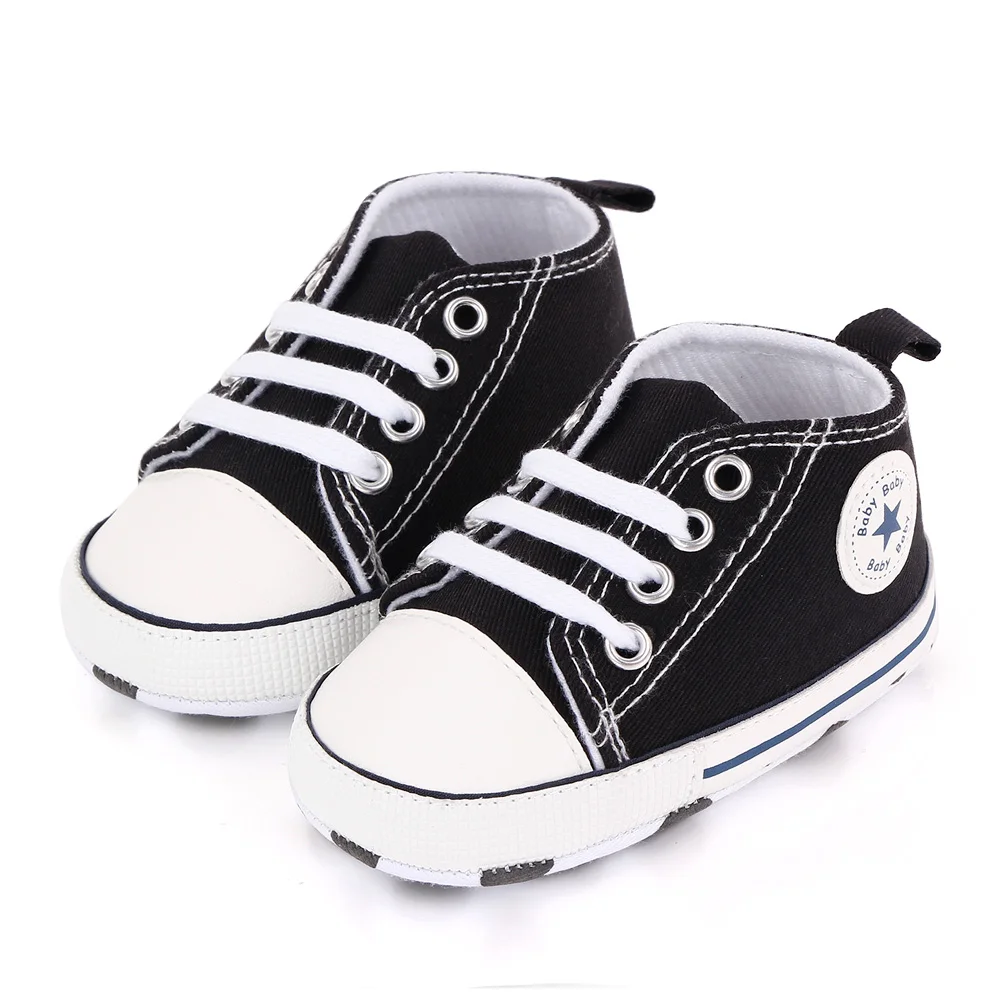 Spring New Baby Shoes Boy and Girl Classic Canvas Casual Sneakers Soft Sole Non-Slip Walking Newborn Toddler Shoes First Walkers