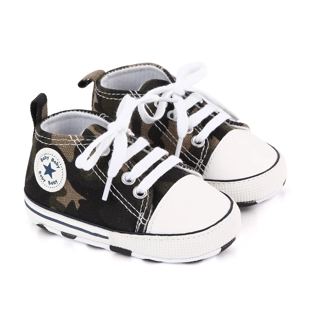 Spring New Baby Shoes Boy and Girl Classic Canvas Casual Sneakers Soft Sole Non-Slip Walking Newborn Toddler Shoes First Walkers