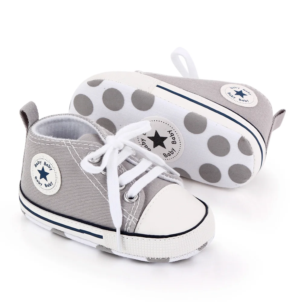 Spring New Baby Shoes Boy and Girl Classic Canvas Casual Sneakers Soft Sole Non-Slip Walking Newborn Toddler Shoes First Walkers