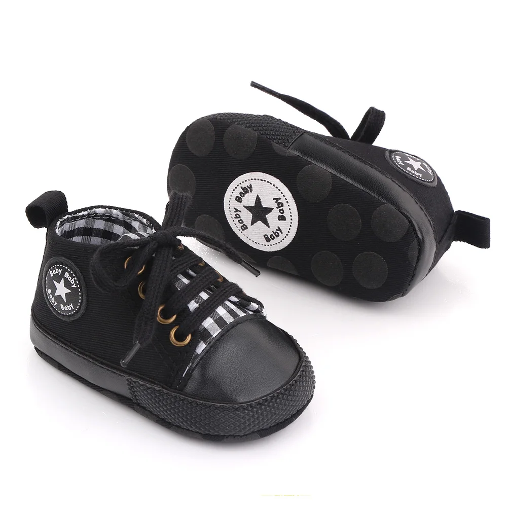 Spring New Baby Shoes Boy and Girl Classic Canvas Casual Sneakers Soft Sole Non-Slip Walking Newborn Toddler Shoes First Walkers