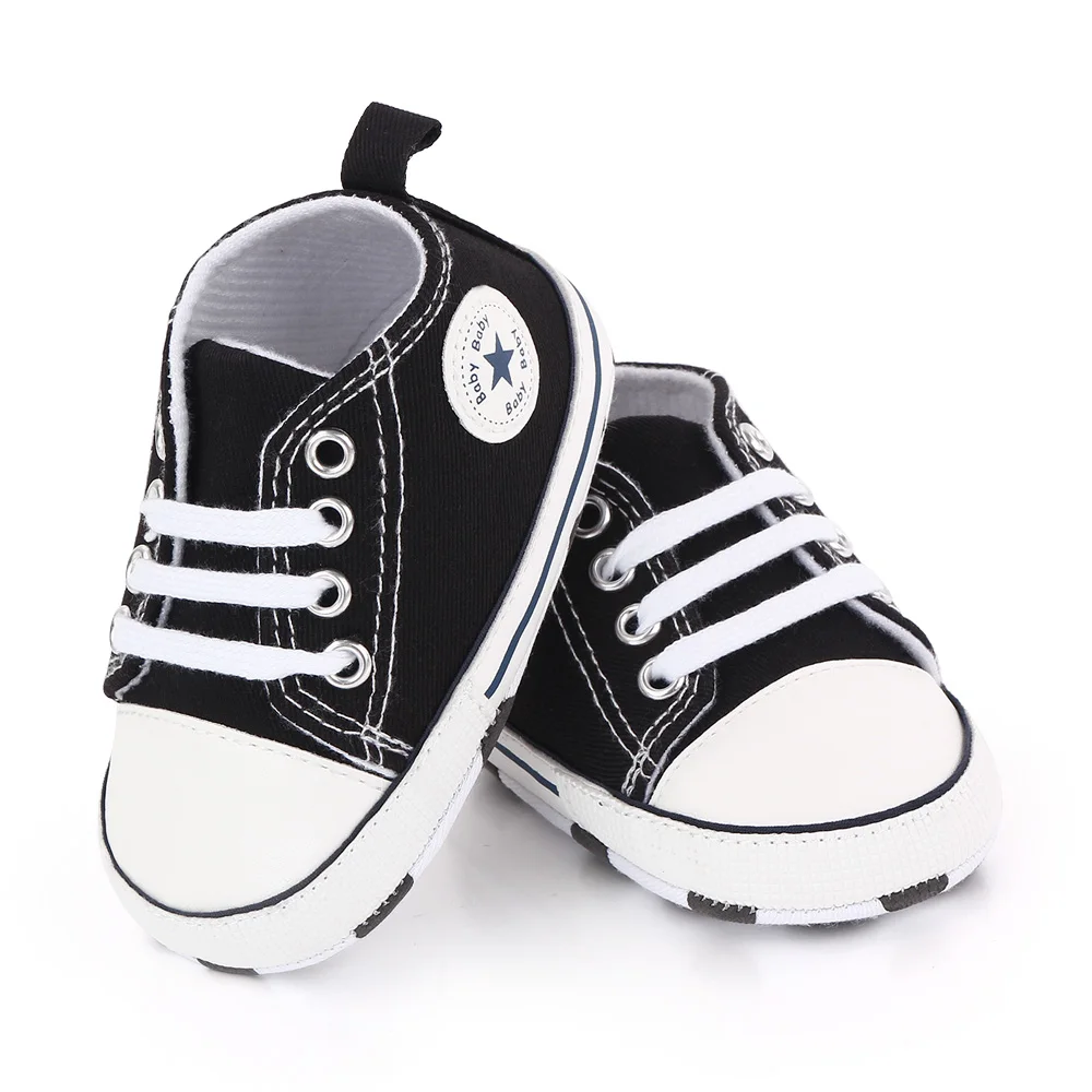 Spring New Baby Shoes Boy and Girl Classic Canvas Casual Sneakers Soft Sole Non-Slip Walking Newborn Toddler Shoes First Walkers
