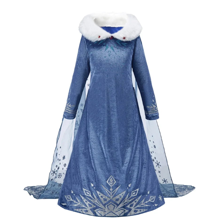 Elsa Anna Snow Queen Dress for Girls Princess Costume Birthday Halloween Christmas Carnival Outfit Kids Cosplay 2-8Y Vestido