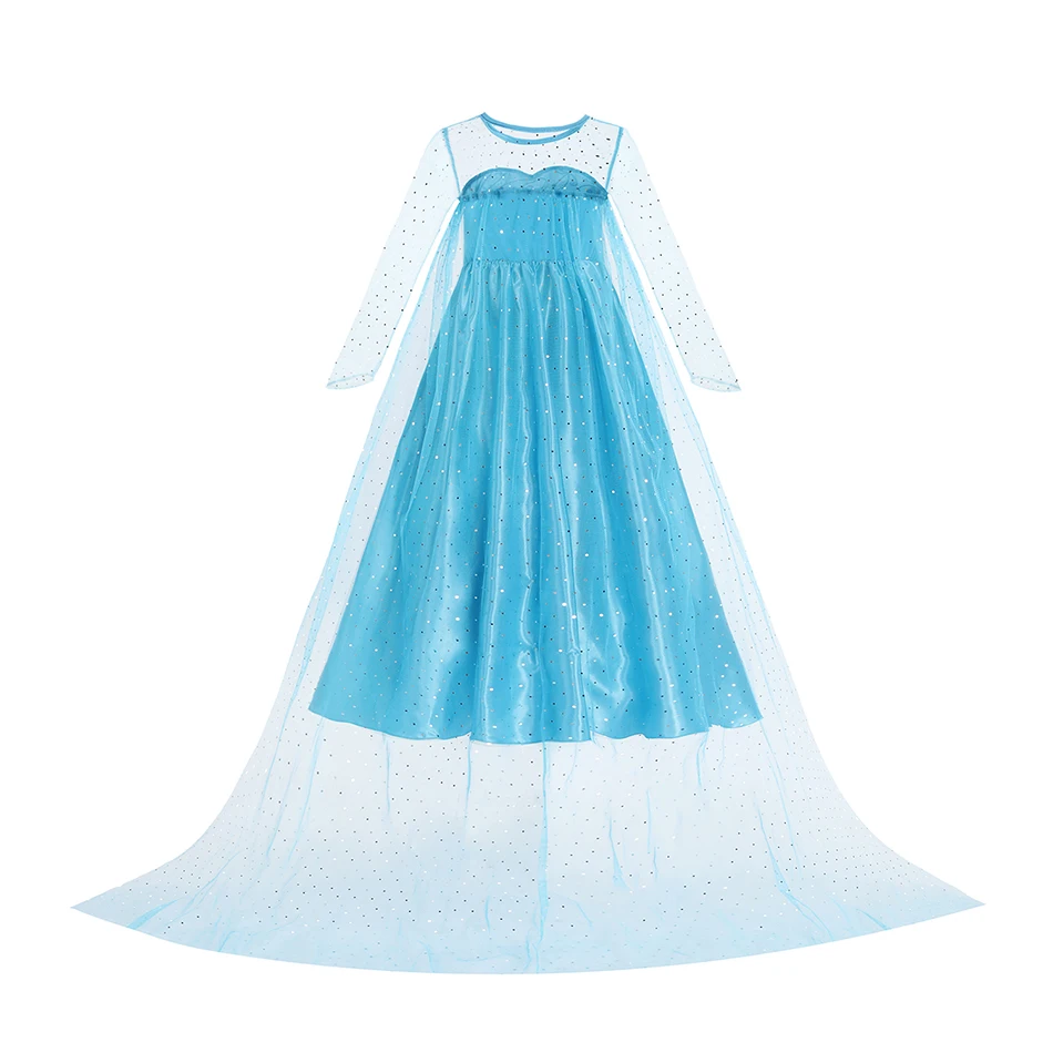 Elsa Anna Snow Queen Dress for Girls Princess Costume Birthday Halloween Christmas Carnival Outfit Kids Cosplay 2-8Y Vestido