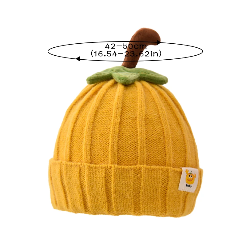 Winter Baby Knitted Hat Cute Pumpkin Toddler Beanies 6-36 Months Boy Girl Thick Woolen Warm Crochet Bonnet Children Pullover Cap