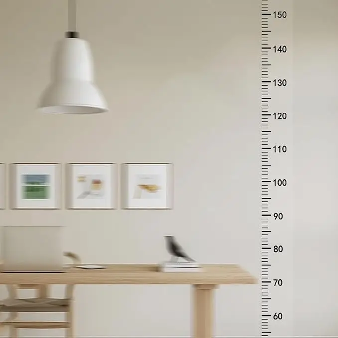 2M Adhesive Wall Growth Chart Removable Children's Growth Height Chart Wall Height Measurement Card for Home Nursery & Office