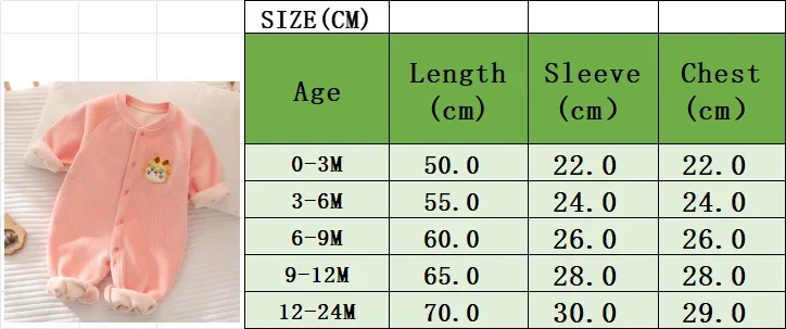 Winter Baby Jumpsuit Long Sleeves and Long Pants Warm Double-faced Fleece Cartoon Design for Boys Girls Bodysuit