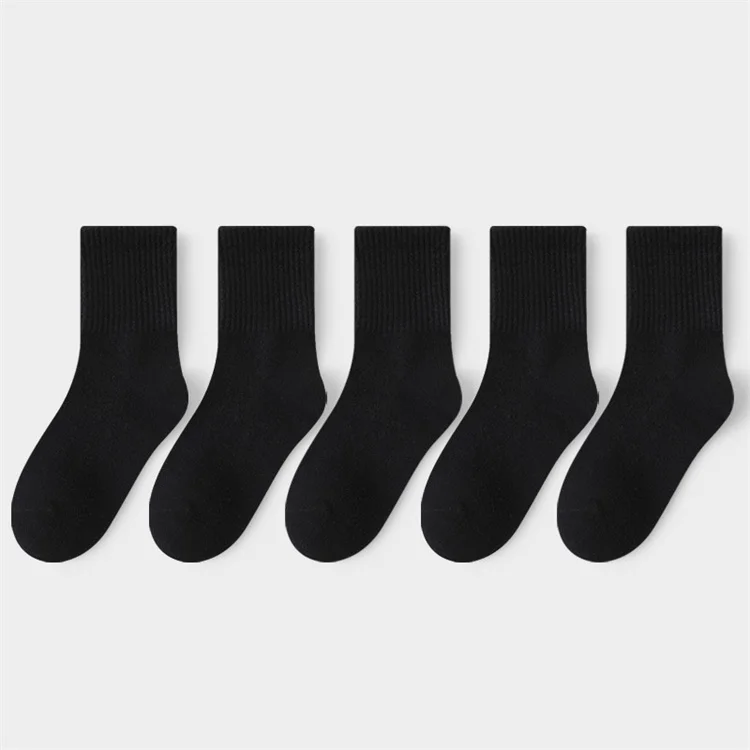 5Pairs/Set 3-13Years Baby Girls Boys Casual Sports Socks Soild Soft Cotton Four Season School Socks Black White Gray Kids Socks
