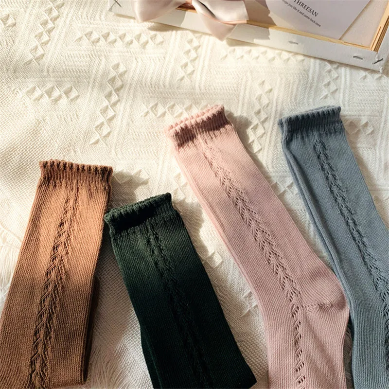 Soft Cute Kids Knee High Socks Baby Boys Girls Cotton Mesh Breathable Soft Socks Newborn Infant Long Socks Suit For 1-8 Years