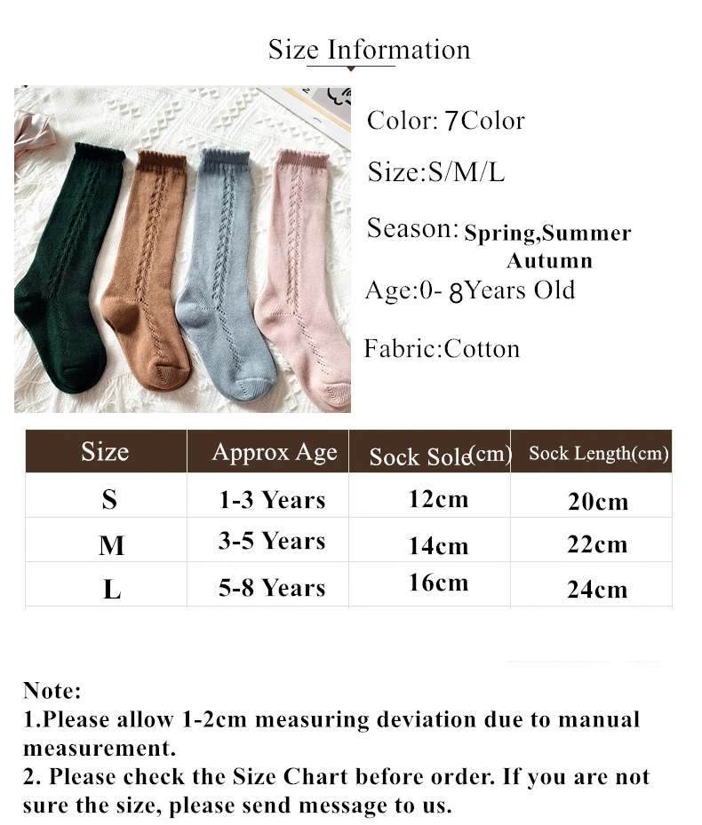 Soft Cute Kids Knee High Socks Baby Boys Girls Cotton Mesh Breathable Soft Socks Newborn Infant Long Socks Suit For 1-8 Years