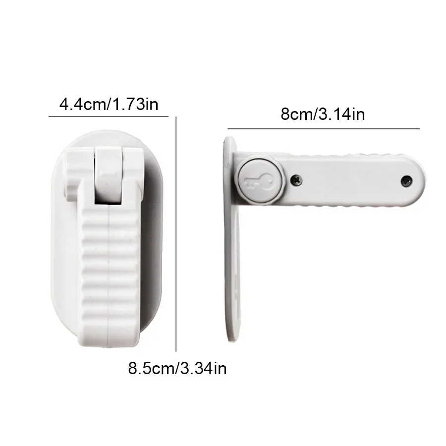 Plastic Door Rod Lock Universal Anti Opening Handle Child and Baby Safety Lock No Drilling Multifunctional Hidden Button