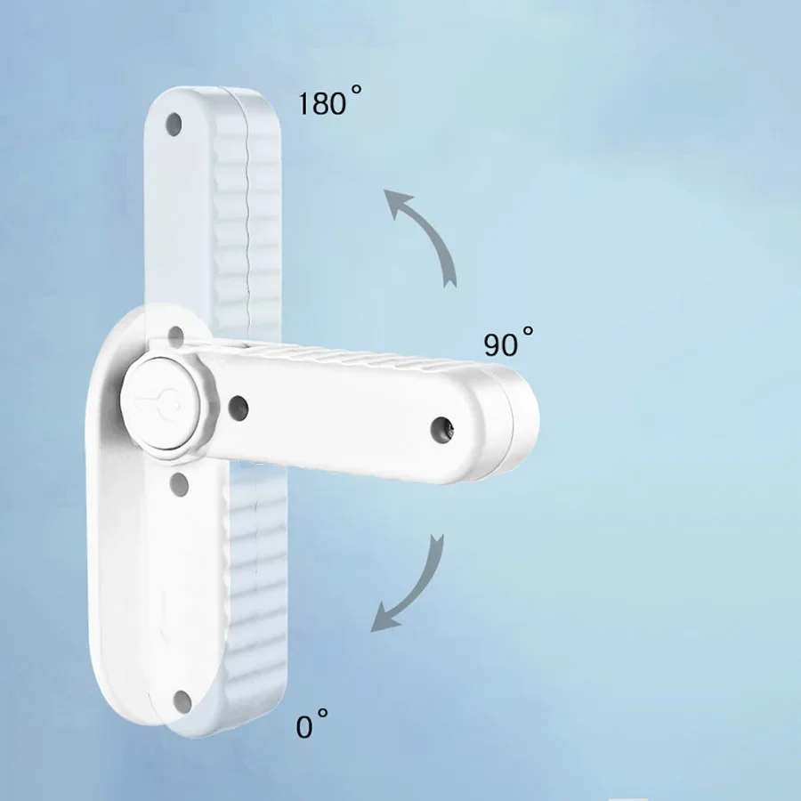 Plastic Door Rod Lock Universal Anti Opening Handle Child and Baby Safety Lock No Drilling Multifunctional Hidden Button