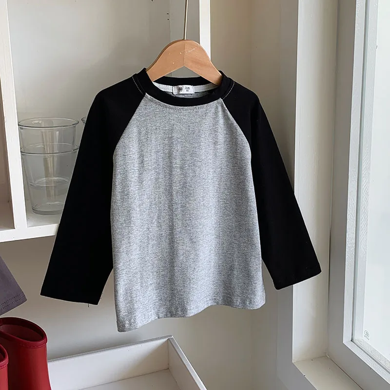 Kids Striped Long Sleeves T-shirt Toddler Girl Loose Bottoming Shirt Boy Baby Casual Tops Fashion Children Cotton Tees