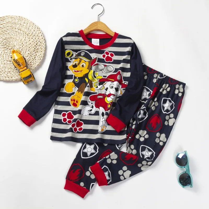 Kids PAW Patrol Spring Autumn Long Sleeve Boys Clothing Sets Children's Pajamas Girls Cartoon Sleepwear Set Home Clothes 2pcs