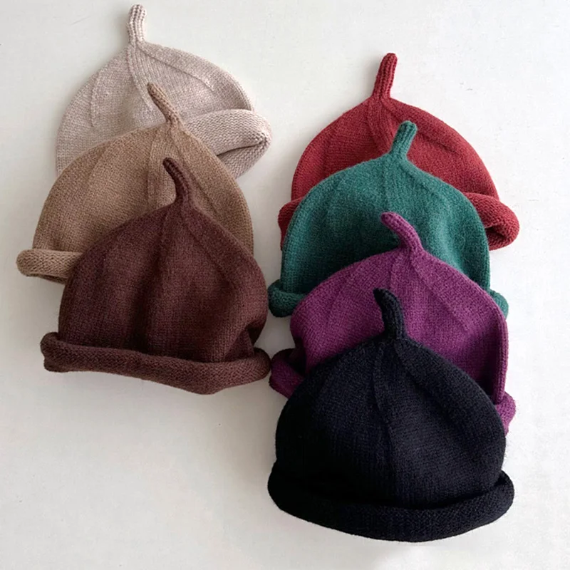 Kids Winter Hats for Newborn Boys Crochet Bonnet Toddler Girl Cap Children Baby Photography Props Boy Accessories Warm Stuffs