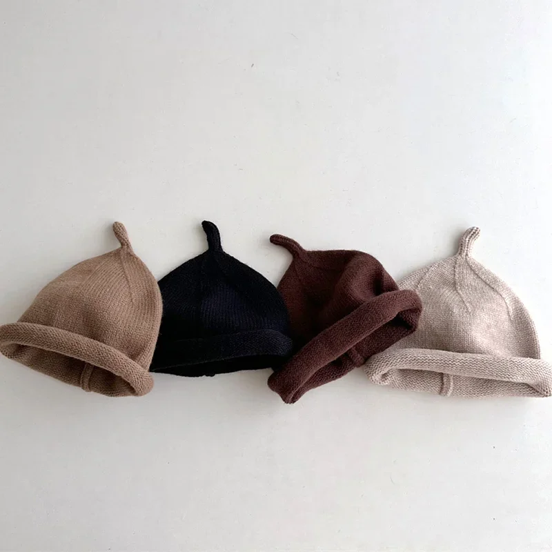 Kids Winter Hats for Newborn Boys Crochet Bonnet Toddler Girl Cap Children Baby Photography Props Boy Accessories Warm Stuffs