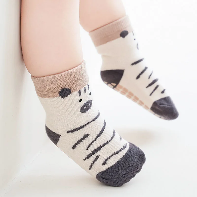 5 Pairs Kids Non-Slip Socks Cute Cartoon Pattern Baby Boys Girls Floor Socks Comfortable Breathable for Toddler Children